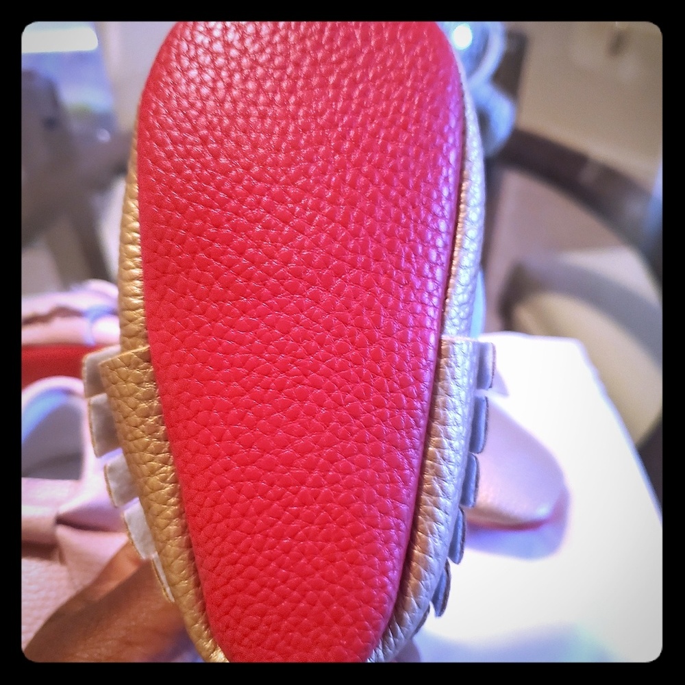 Baby red bottom booties